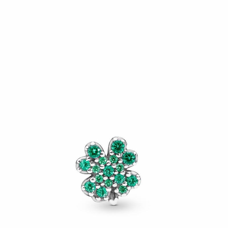 Pandora Radiant Green Clover Petite Charm NZ Sale, Sterling Silver (325618-IVN)